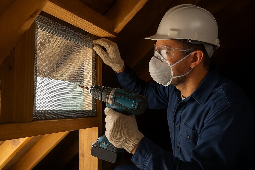 Fire resistant attic ventilation upgrade